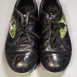 Size 4 - Starter - Soccer Shoes - black with green	VGUC